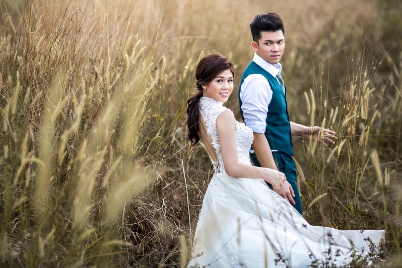 Bride in wedding dress